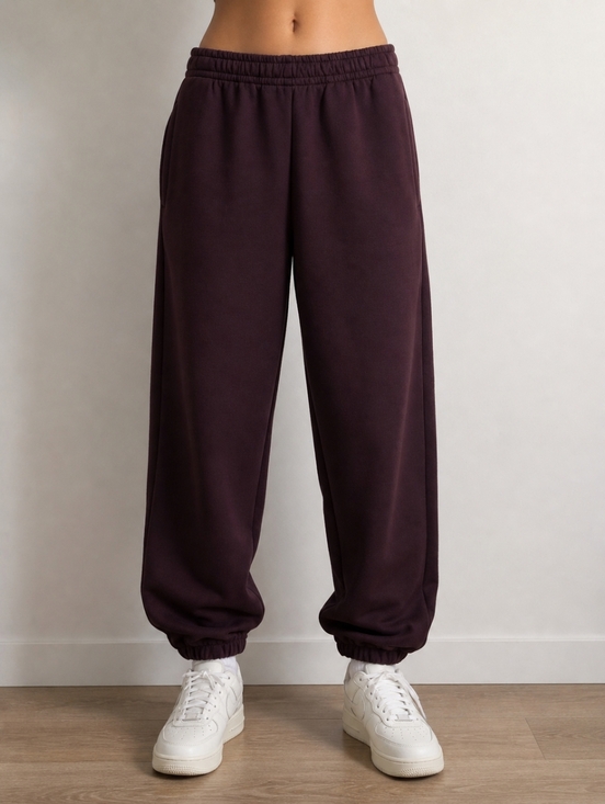 Lazypants Pants - LAZYPANTS JOGGERS BURGUNDY ELASTIC WAIST ATHLEISURE SIZE XS